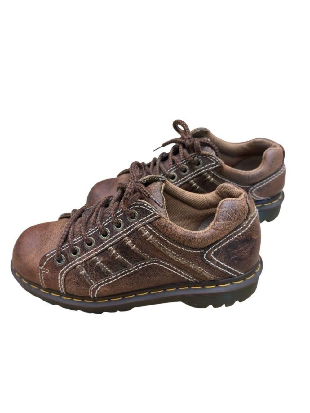 Vintage Dr Martens Y2K Chunky Brown Oxford Shoes Leather 8 Men/9 Woman Platform - Picture 3 of 10
